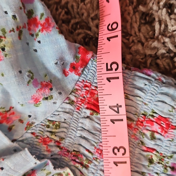 ✨ Free People Favorite Girl Top| W Sz. M|  Boho Floral Ruffle Crop, Cottagecore - Picture 8 of 9